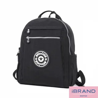 iBrand後背包 輕盈防潑水尼龍大容量後背包-黑色 歷史價格詳細信息