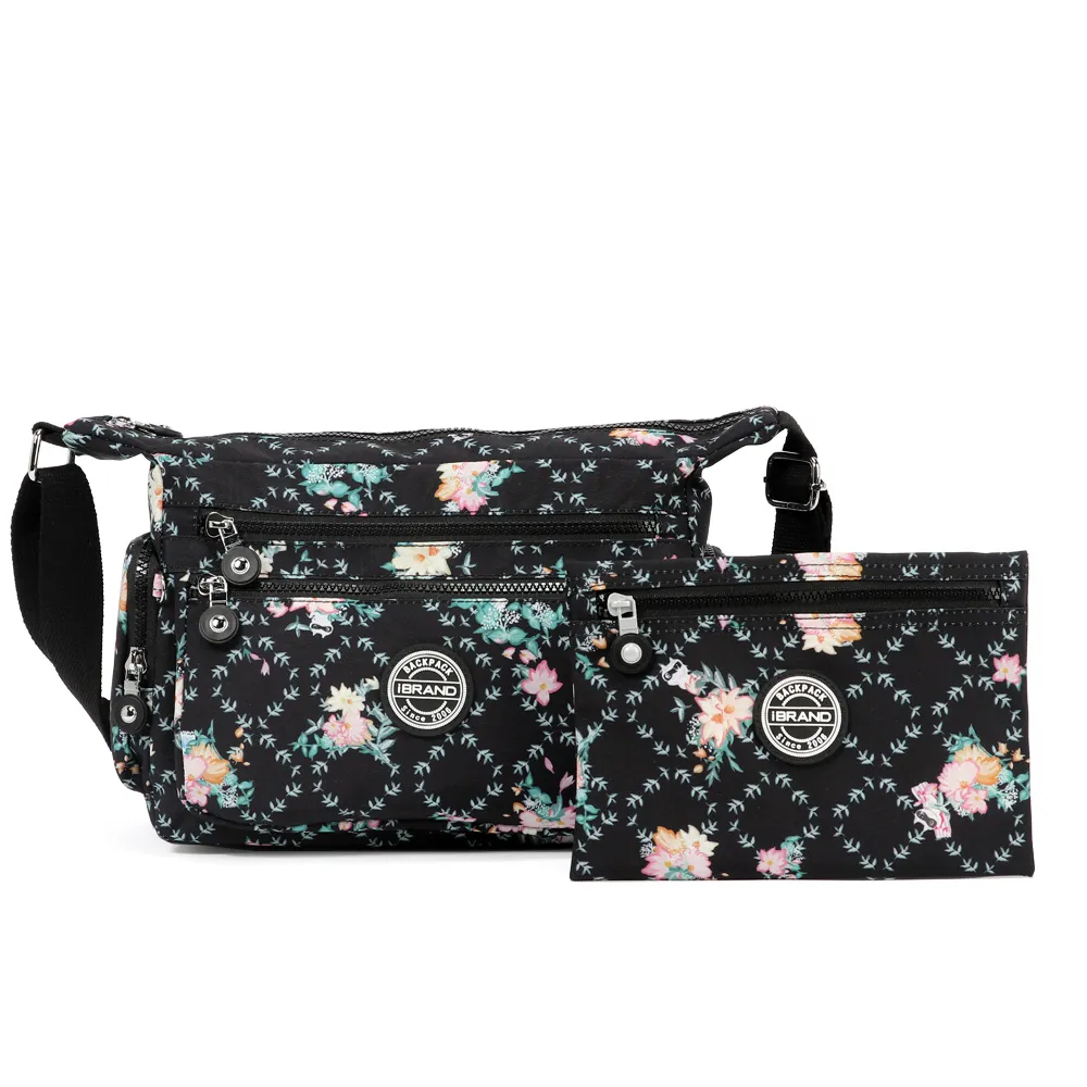 iBrand斜背包 輕盈防潑水多口袋撞色側斜背包(多色任選) 歷史價格詳細信息