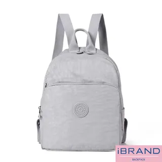 iBrand後背包 輕盈防潑水素色大口袋尼龍後背包-黑色 歷史價格詳細信息