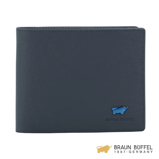 BRAUN BUFFEL IKON 艾康系列4卡零錢袋短夾 - 藍色 BF366-315-NY 歷史價格詳細信息