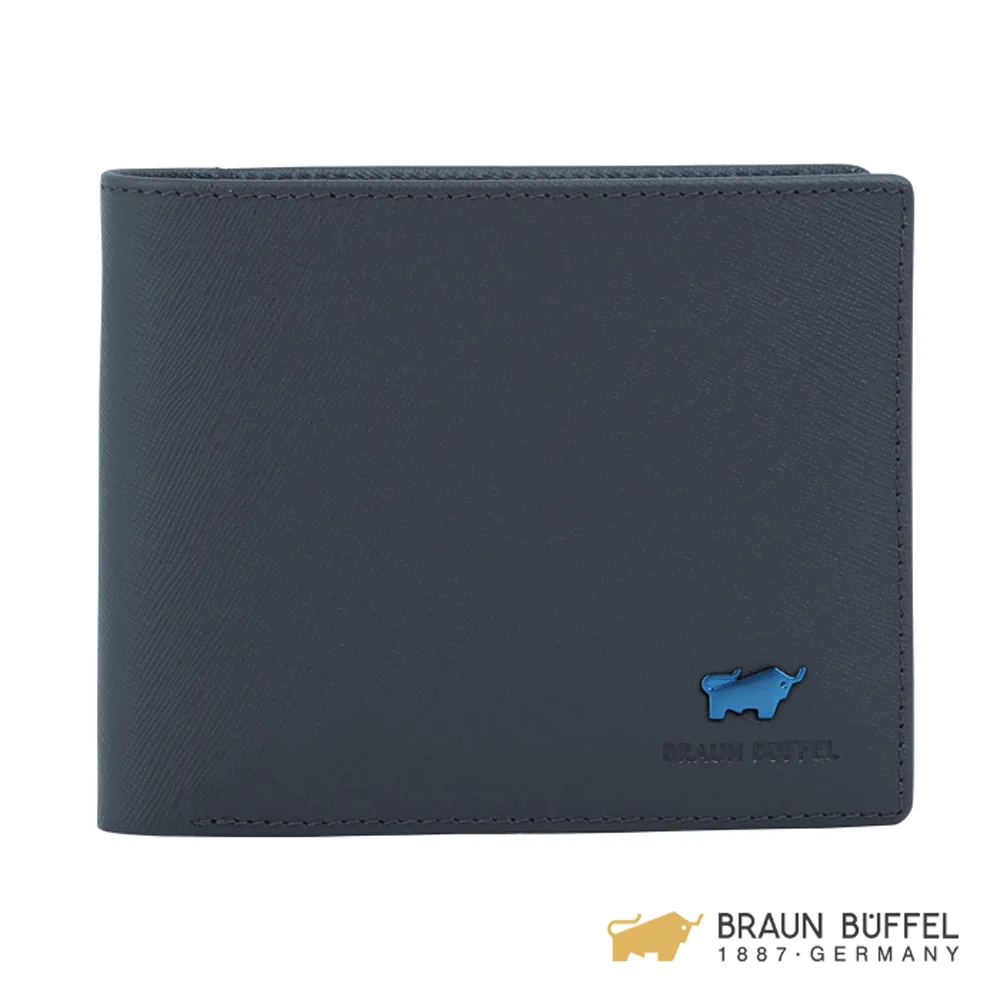 BRAUN BUFFEL IKON 艾康系列4卡零錢袋短夾 - 藍色 BF366-315-NY 歷史價格詳細信息