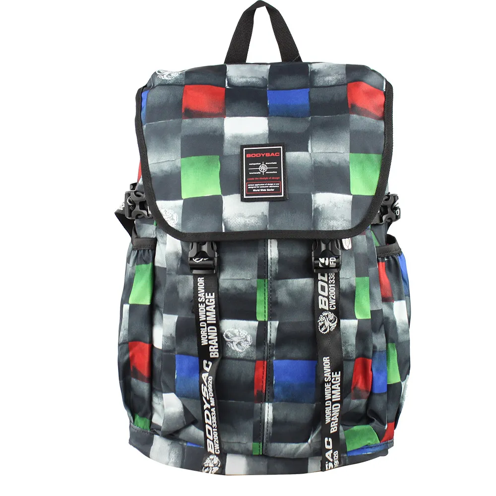 灰色格機能耐磨後背包  AMINAH~【BODYSAC B9860】 歷史價格詳細信息