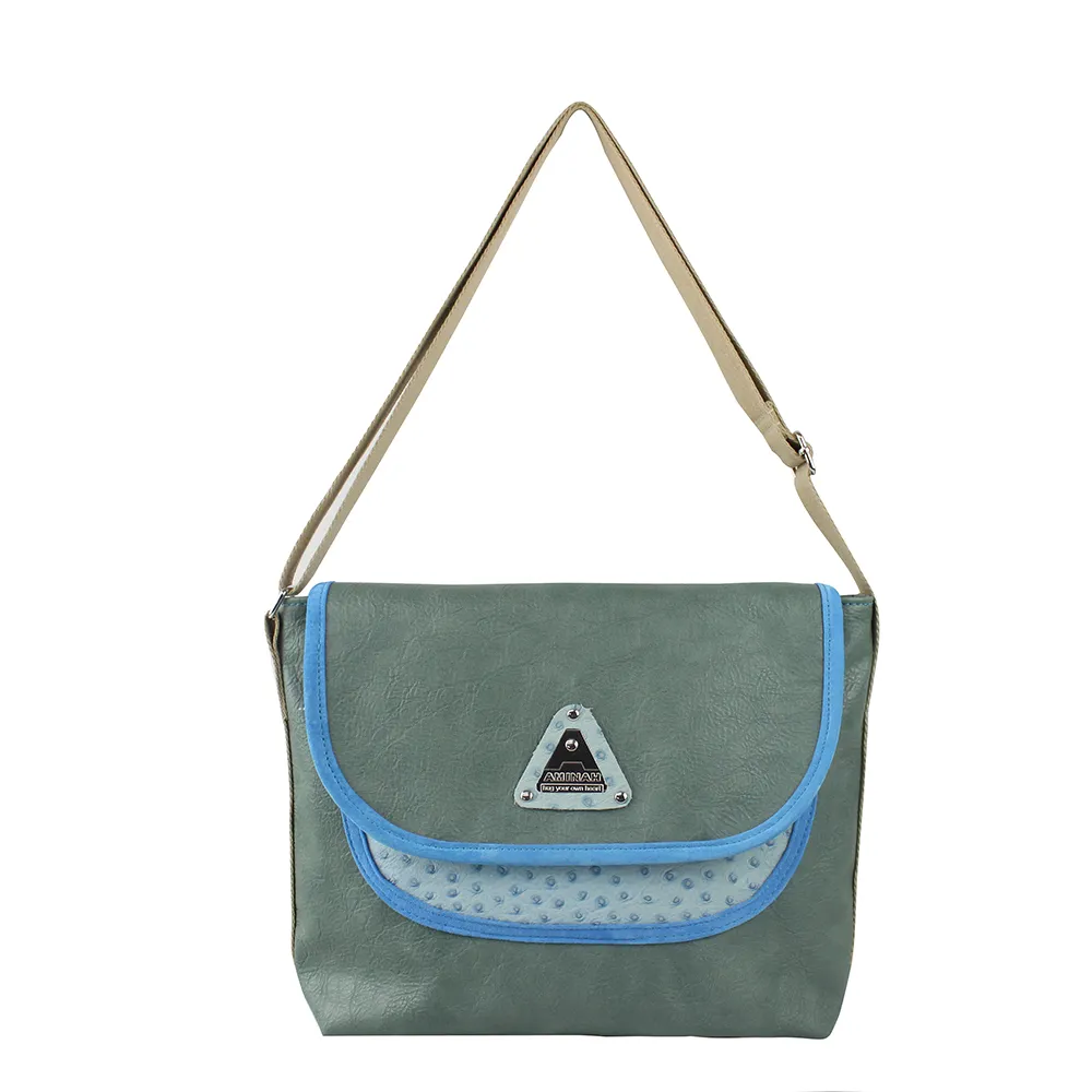 AMINAH-綠色拼色皮革後背包 歷史價格詳細信息