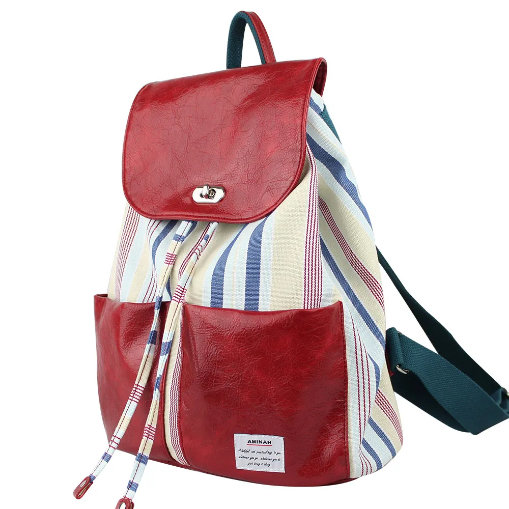 AMINAH-酒紅閃亮鏡面後背包 歷史價格詳細信息