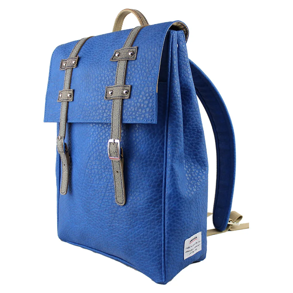 AMINAH-深藍拼色皮革後背包 歷史價格詳細信息