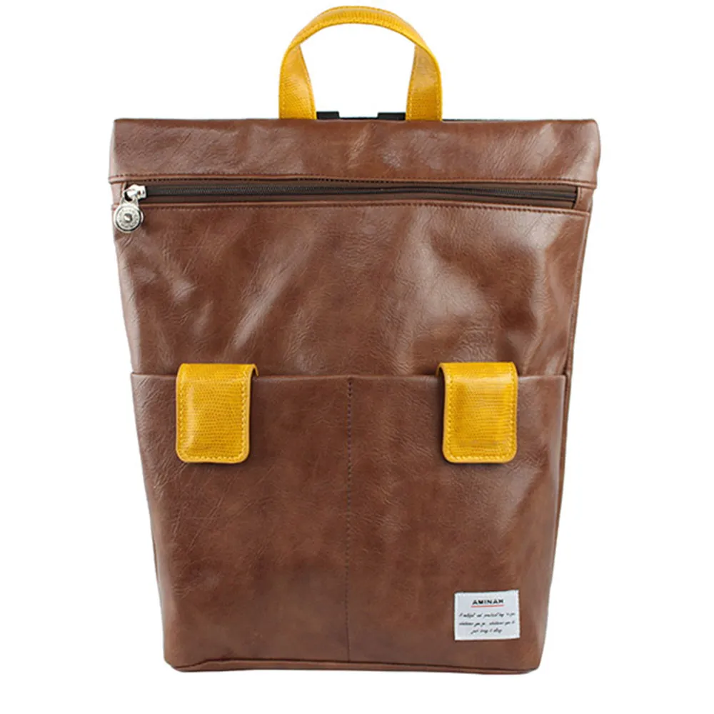 AMINAH-皮革束口後背包 歷史價格詳細信息