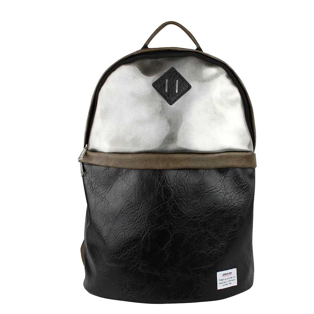 AMINAH-銀色閃亮鏡面後背包 歷史價格詳細信息