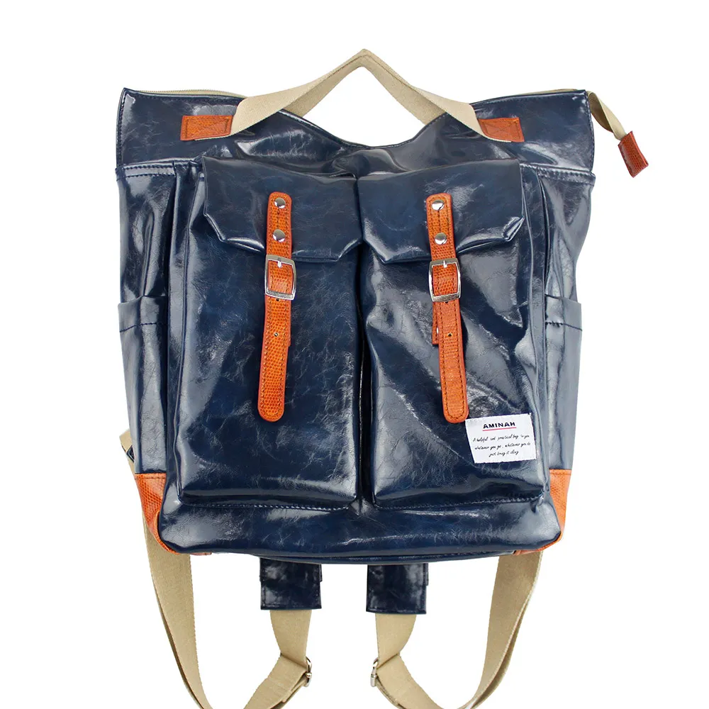 AMINAH-螢光黃尼龍後背包-黑色 歷史價格詳細信息