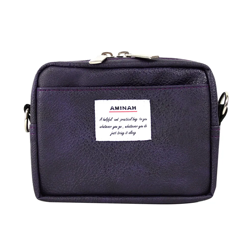 AMINAH-紫色鉤扣兩用後背包 歷史價格詳細信息