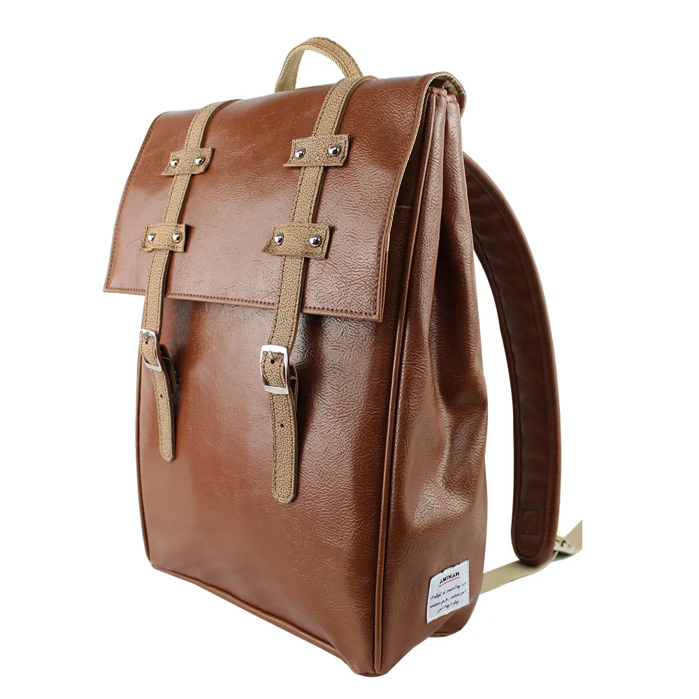 AMINAH-咖啡閃亮鏡面後背包 歷史價格詳細信息