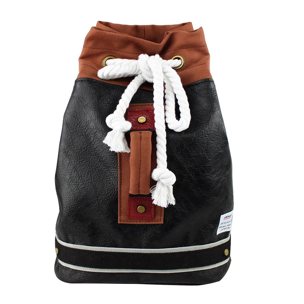 小拳擊皮革後背包  勁酷黑 AMINAH~【am-0250】 歷史價格詳細信息