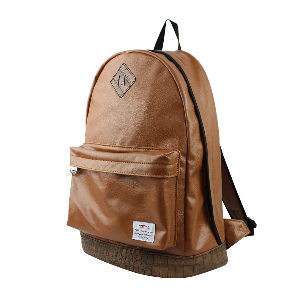 AMINAH-棕色典雅後背包 歷史價格詳細信息