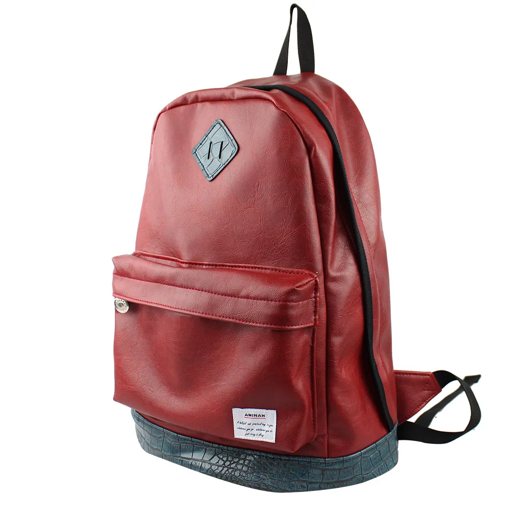 AMINAH-勁酷黑小拳擊皮革背包 歷史價格詳細信息