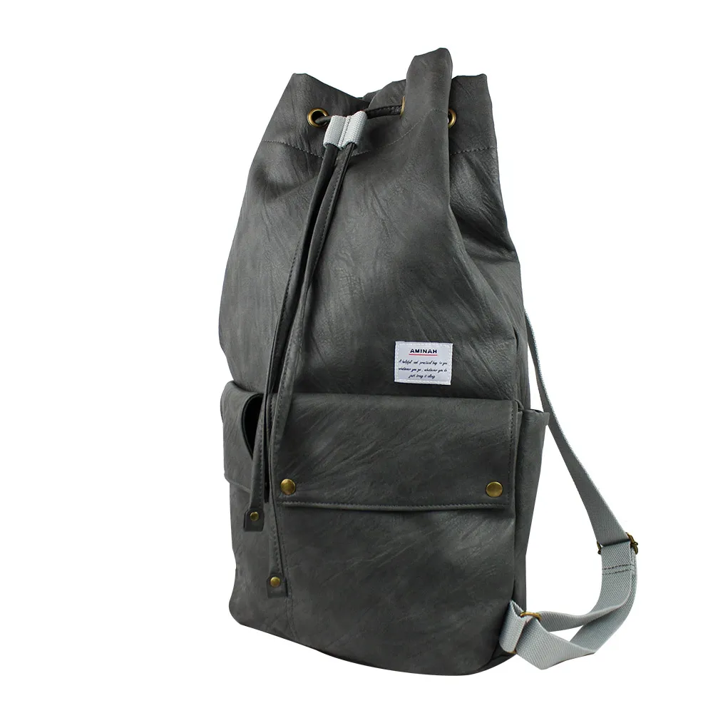 AMINAH-黑灰色腰帶式背包 歷史價格詳細信息
