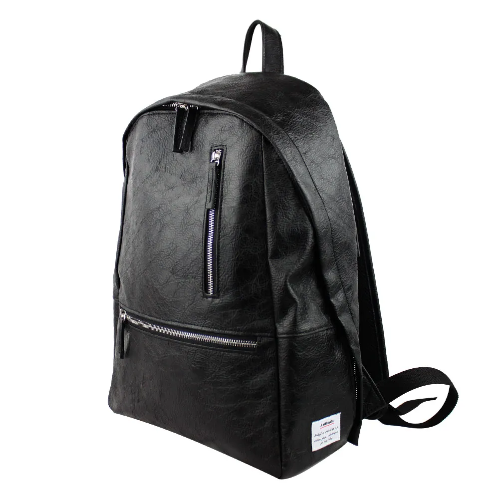 AMINAH-黑色皮革方形後背包(III) 歷史價格詳細信息