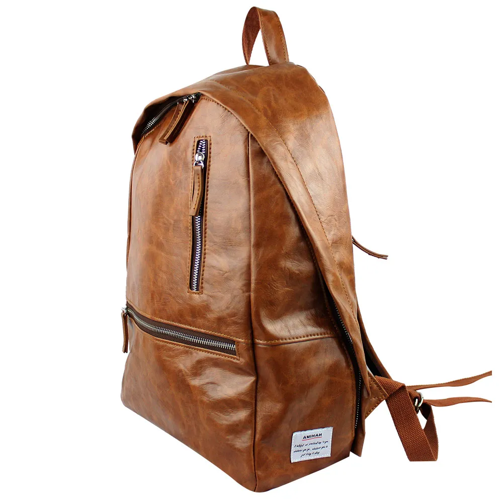 AMINAH-棕色典雅後背包 歷史價格詳細信息
