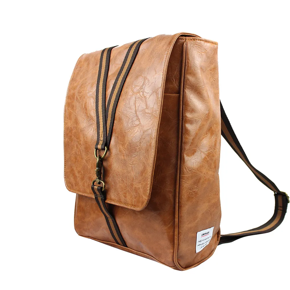 AMINAH-棕色典雅後背包 歷史價格詳細信息