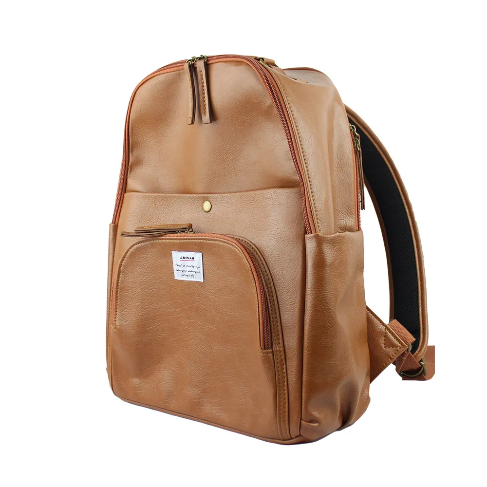 AMINAH-棕色典雅後背包 歷史價格詳細信息