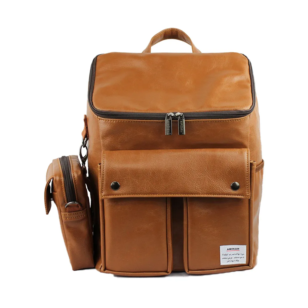 AMINAH-棕色典雅後背包 歷史價格詳細信息