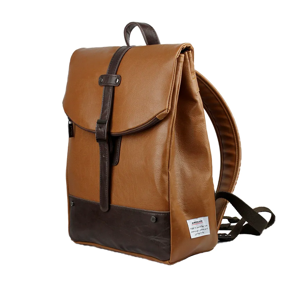 AMINAH-棕色典雅後背包 歷史價格詳細信息