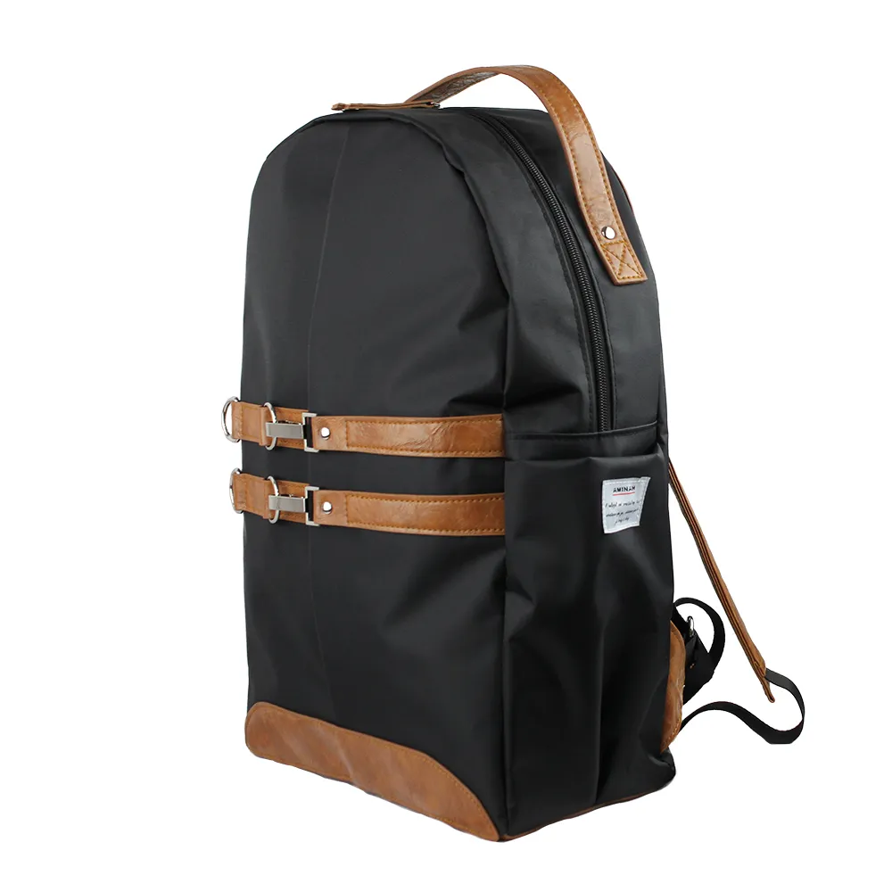 AMINAH-深棕光澤感皮革後背包 歷史價格詳細信息
