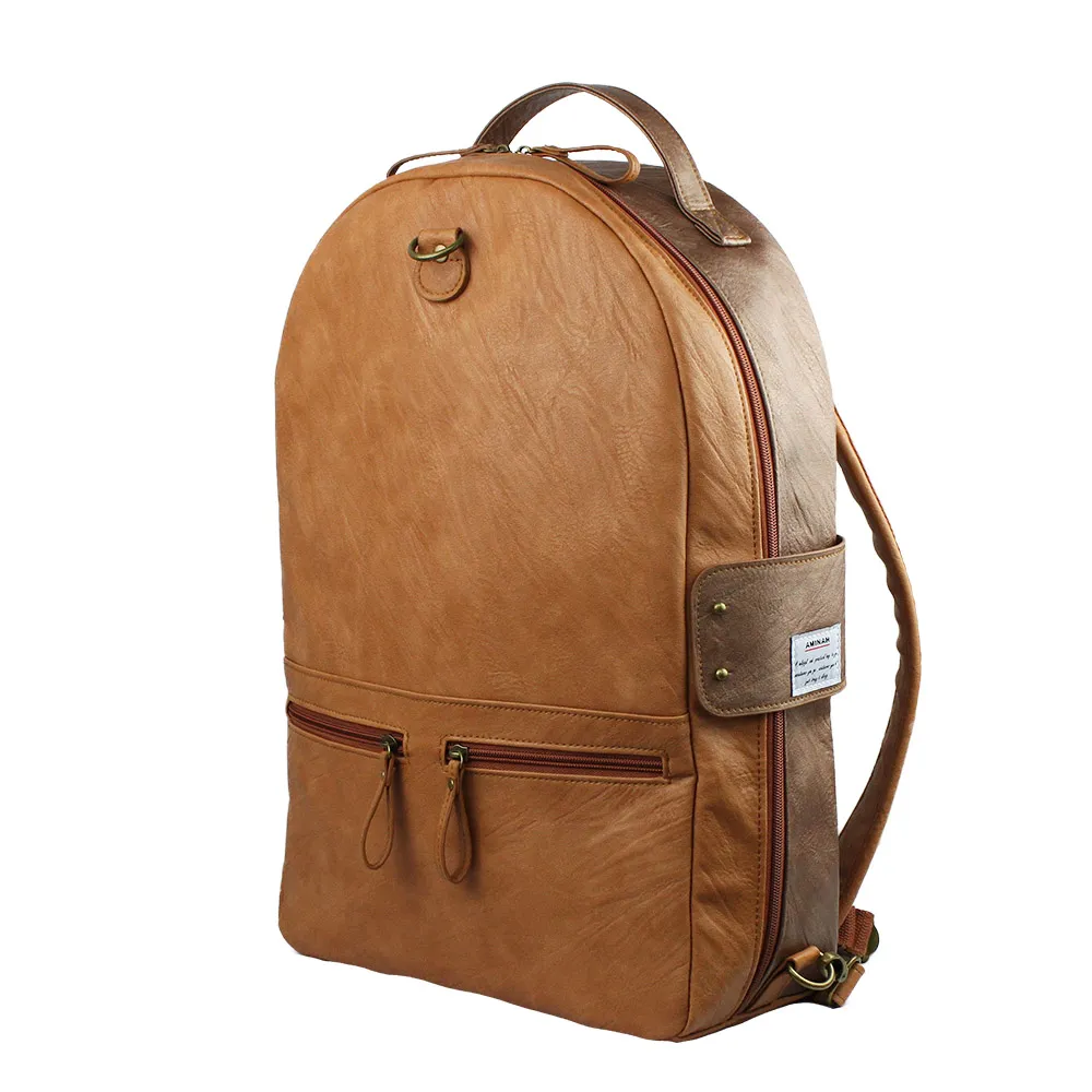 AMINAH-棕色典雅後背包 歷史價格詳細信息