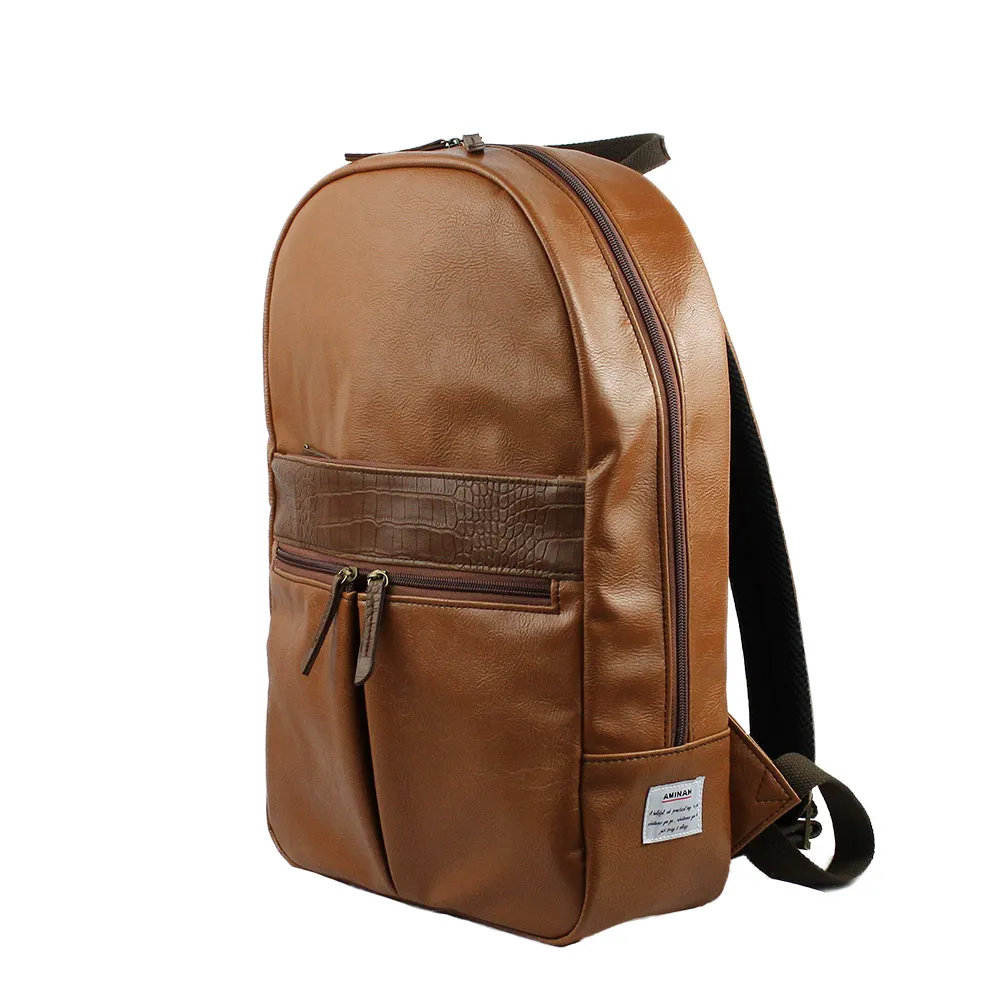 AMINAH-棕色典雅後背包 歷史價格詳細信息