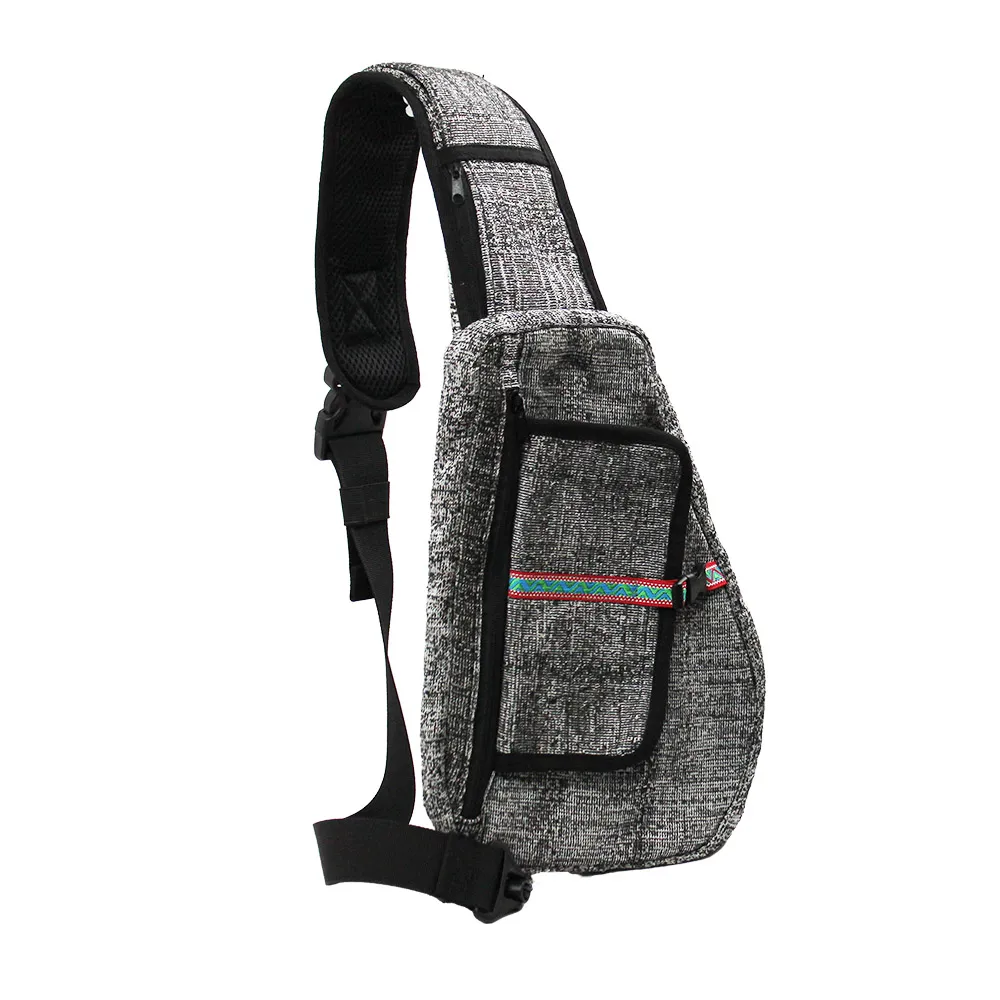 AMINAH-黑灰色腰帶式背包 歷史價格詳細信息