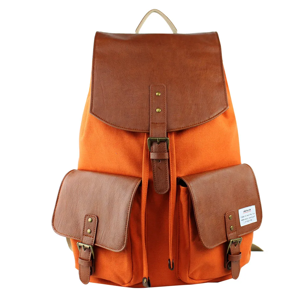 橘色帆布側背包   AMINAH~【am-0272】 歷史價格詳細信息