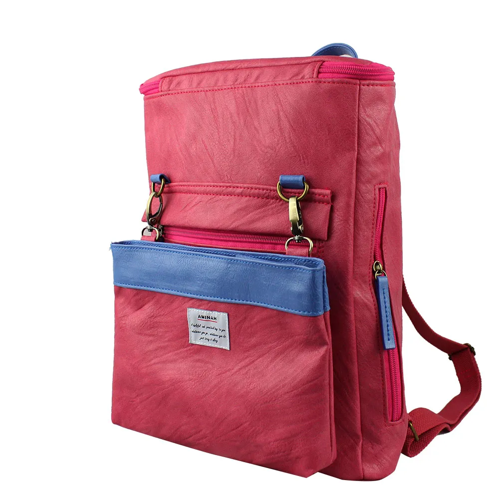 AMINAH-粉紫間色方形後背包 歷史價格詳細信息