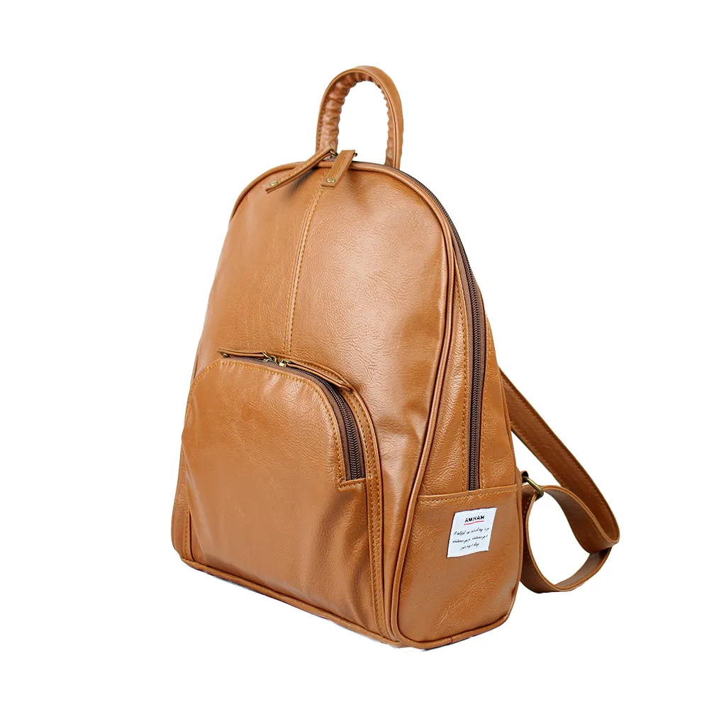棕色典雅後背包  AMINAH~【am-0299】 歷史價格詳細信息