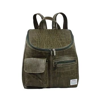 AMINAH-鱷魚皮革拉鍊後背包 歷史價格詳細信息