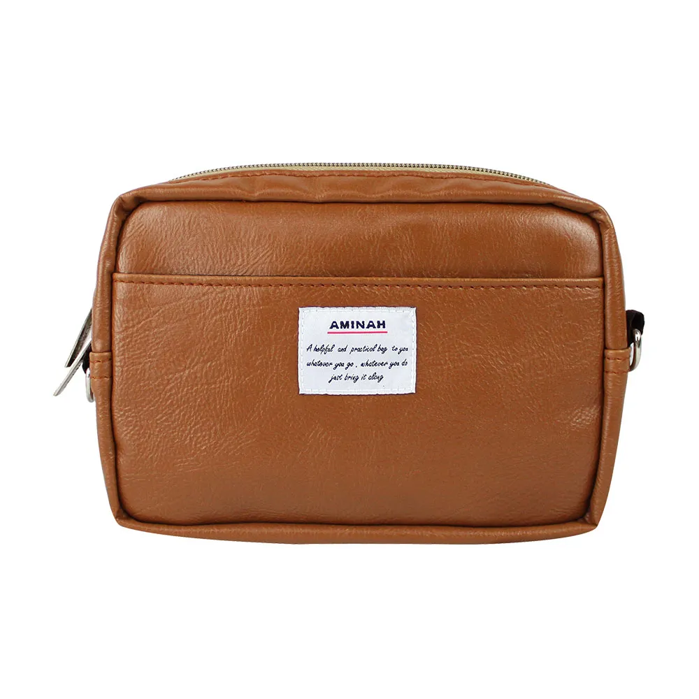 AMINAH-棕色腰肩兩用包(大) 歷史價格詳細信息