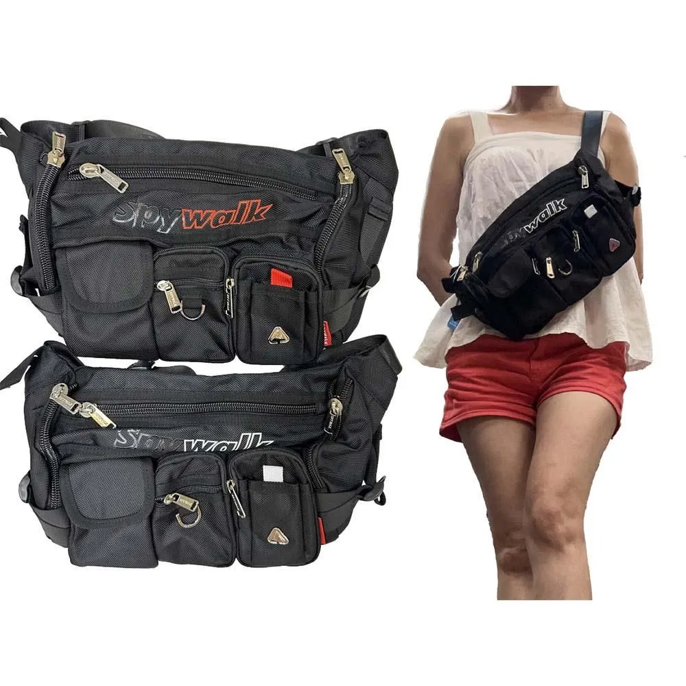 SPYWALK 腰胸包大容量水瓶外袋大齒拉鍊主袋+外袋共七層防水尼龍布 歷史價格詳細信息