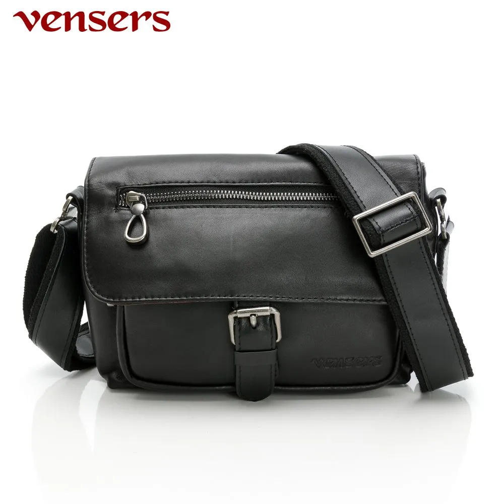 【vensers】小牛皮潮流個性包~斜肩背包(N131001黑色) 歷史價格詳細信息