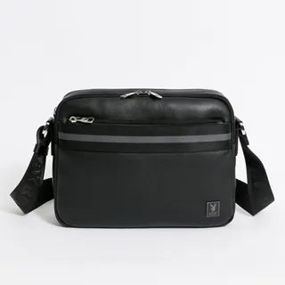 PLAYBOY - 斜背包雙層式 Matte Black系列 - 黑色 歷史價格詳細信息