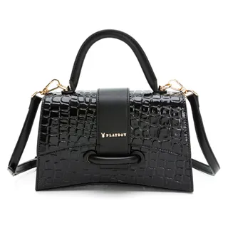 【PLAYBOY】斜背包  鱷魚紋系列(黑色) 歷史價格詳細信息