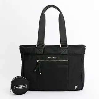 【PLAYBOY】托特包附長背帶  Micky and Bunny系列(黑色) 歷史價格詳細信息