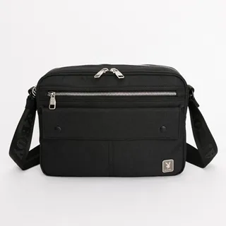 PLAYBOY - 斜背包雙層式 Matte Black系列 - 黑色 歷史價格詳細信息