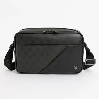 PLAYBOY - 斜背包雙層式 Matte Black系列 - 黑色 歷史價格詳細信息