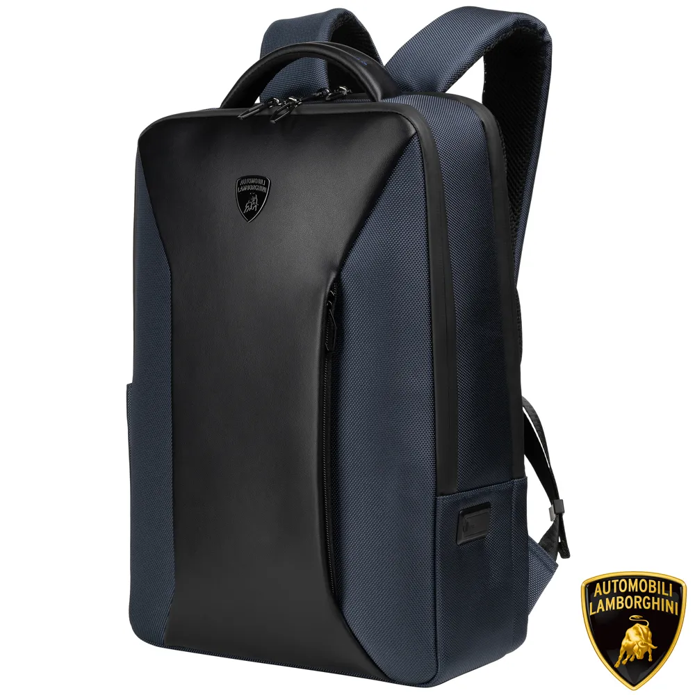 【Automobili Lamborghini】藍寶堅尼 頂級義大利小牛皮後背包 LBZA00342M 全新專櫃展示品(深藍色) 歷史價格詳細信息