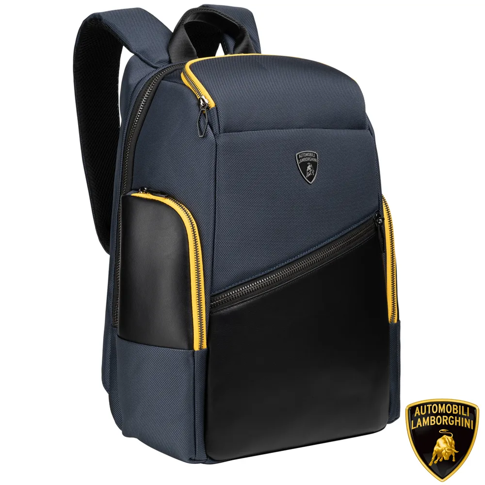 【Automobili Lamborghini】藍寶堅尼 頂級義大利小牛皮後背包 LBZA00342M 全新專櫃展示品(深藍色) 歷史價格詳細信息