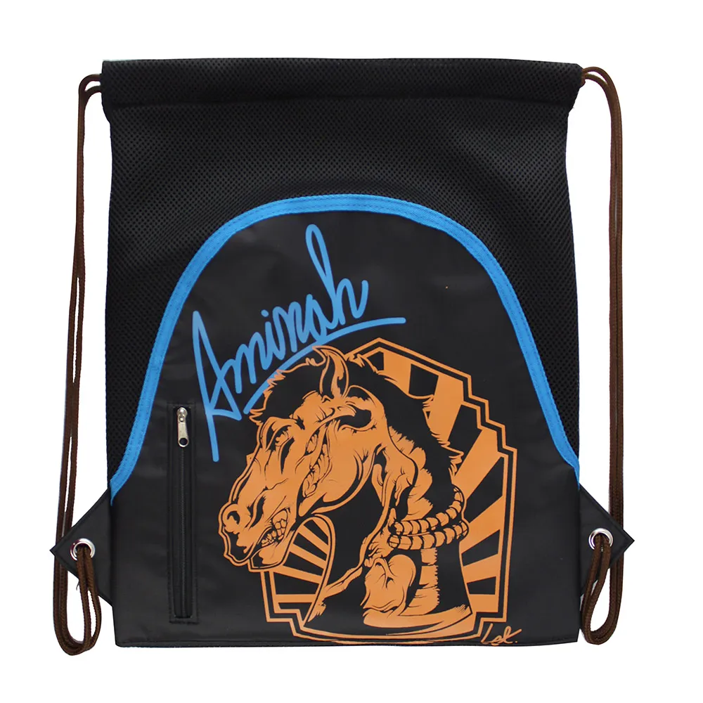 AMINAH-黑色束口背包 歷史價格詳細信息