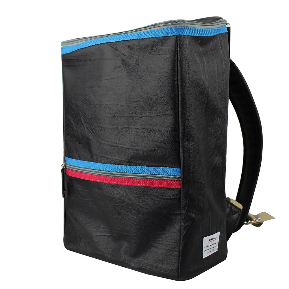 AMINAH-黑色間色方形後背包 歷史價格詳細信息