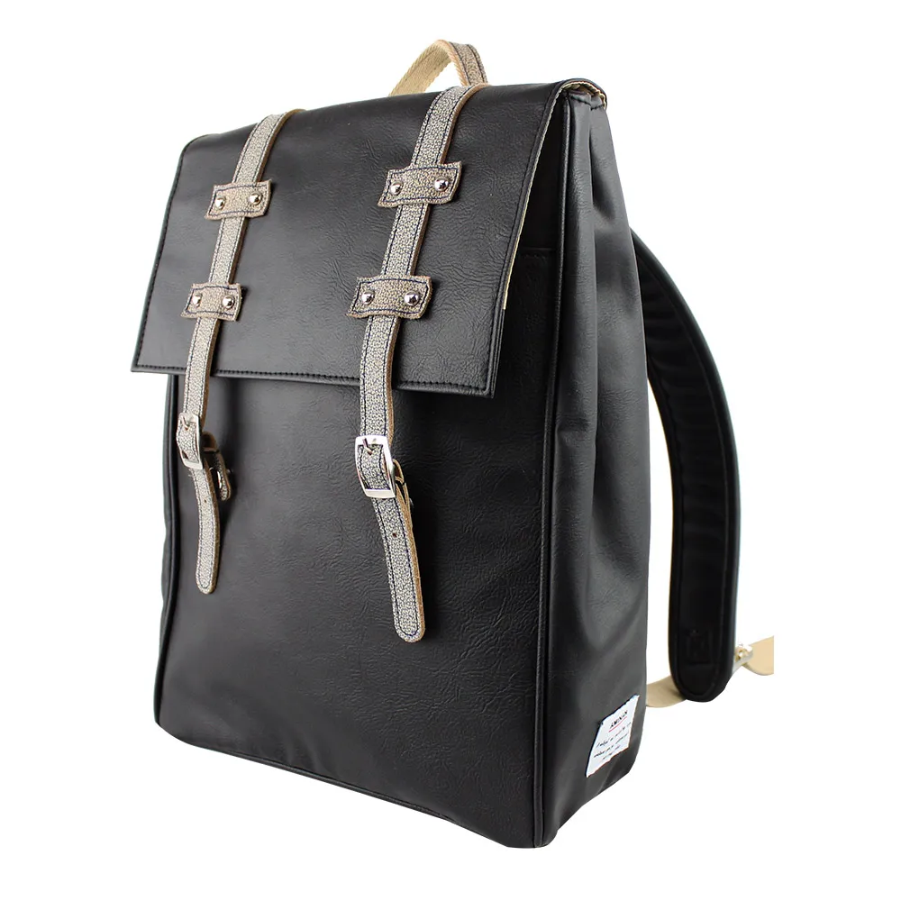 AMINAH-黑色文青後背包 歷史價格詳細信息