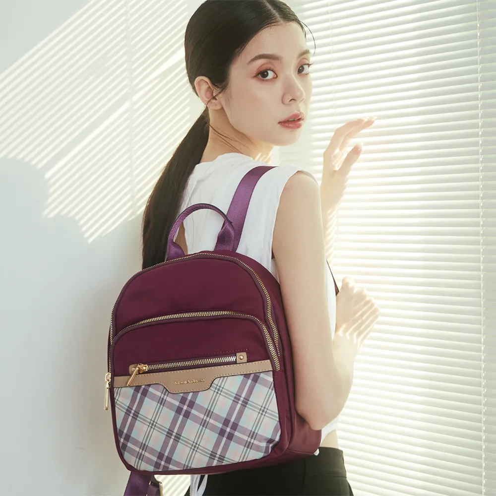 【金安德森】UNIQUE經典格紋 多功能隔層後背包-卡其色 歷史價格詳細信息