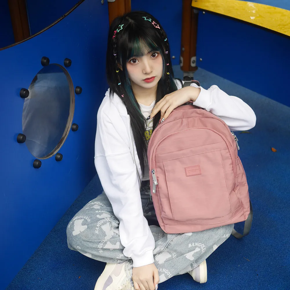 【金安德森】輕甜旅程  中性簡約後背包-卡其色 歷史價格詳細信息