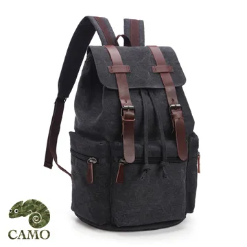 【品樂．CAMO】韓版復古風帆布手提肩背旅行包(黑色) 歷史價格詳細信息