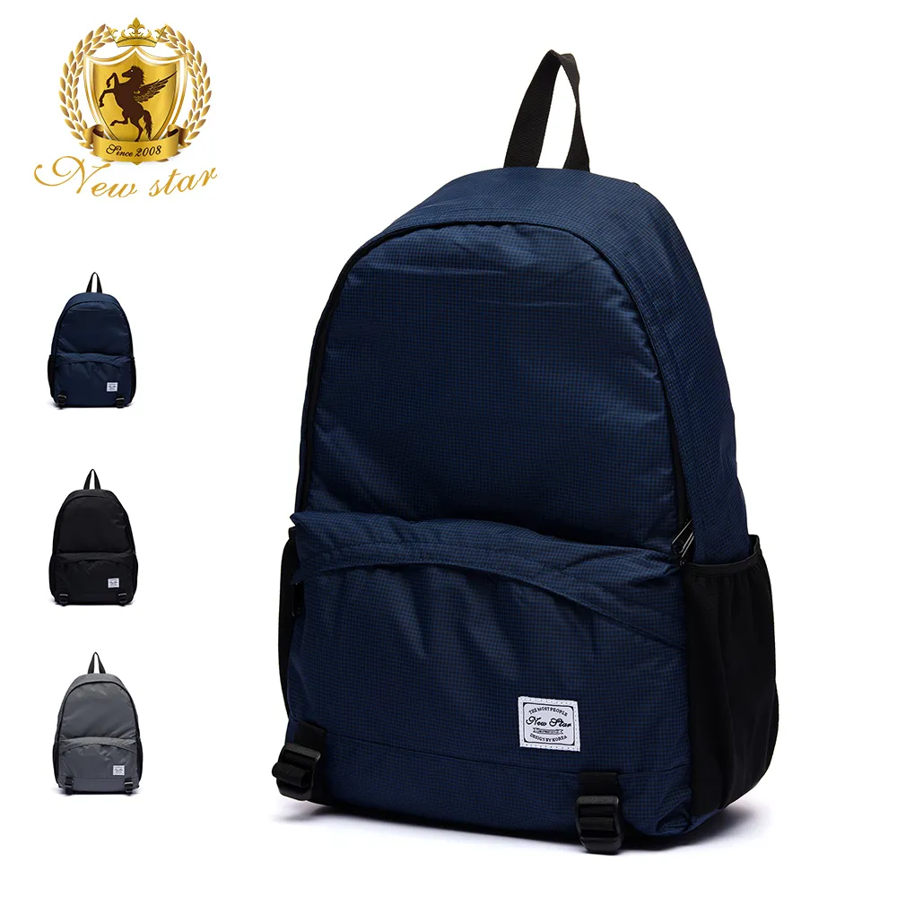 簡約超輕量格紋休閒防水口袋後背包包 NEW STAR BK286 歷史價格詳細信息