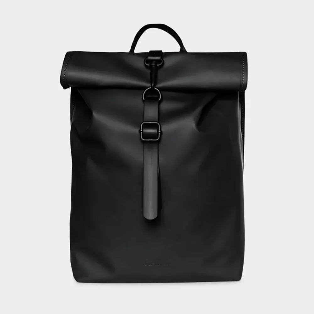 Rains 防水捲蓋通勤族後背包 筆電包 寬敞收納(黑色) 歷史價格詳細信息